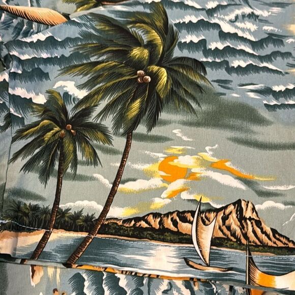 Aloha Republic Men’s Hawaiian Button Up Camp Shirt Diamond Head Cotton Size L - Picture 7 of 10